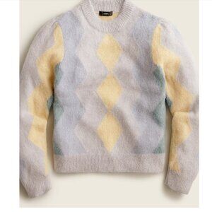 J. Crew Women's Argyle Diamond Sweater crewneck alpaca wool Size XS